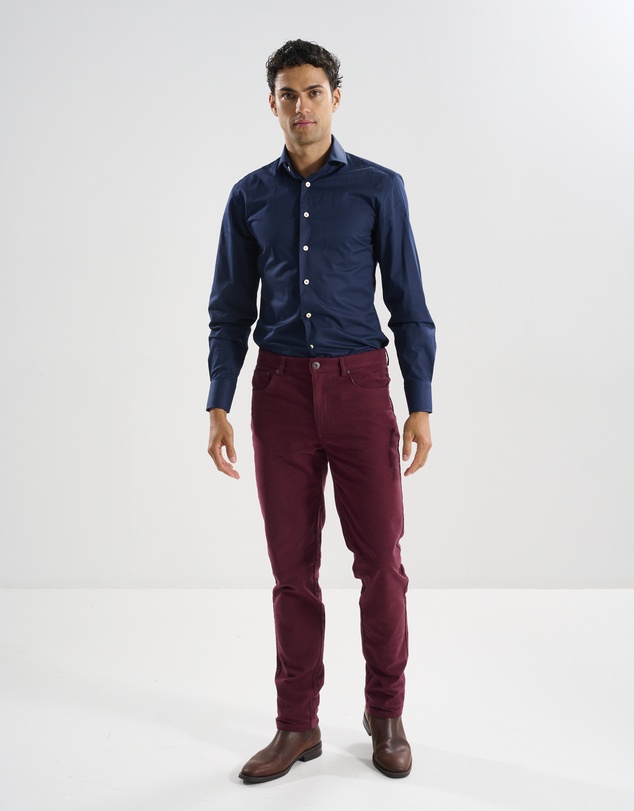 3 Wise Men - 3 Wise Men Ruxton Moleskin Trouser - Burgundy