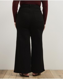 Atmos&Here Curvy - Betty High Waist Wide Leg Stretch Jeans
