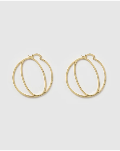 Izoa - Alphabet Letter O Hoop Earrings