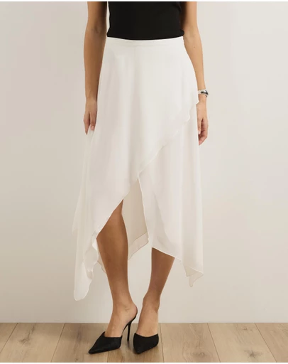 Atmos&Here - Cleo Asymmetrical Hem Layered Skirt