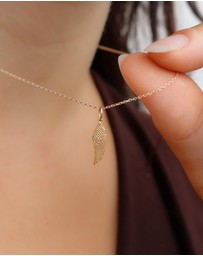 Luna Rae - Solid Gold - Angel Wing Necklace