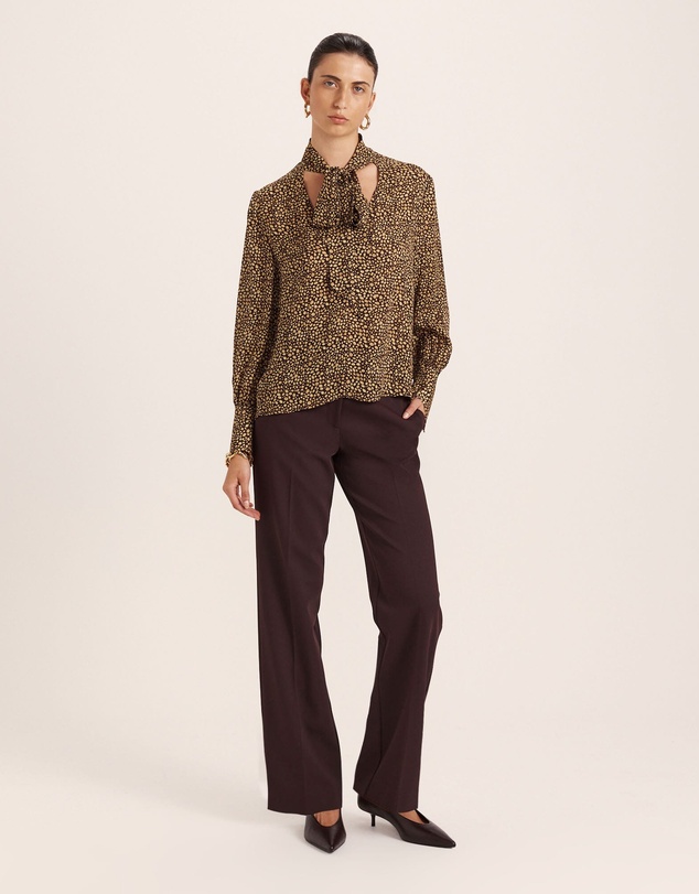 SABA - Ohio Silk Long Sleeve Tie Neck Blouse