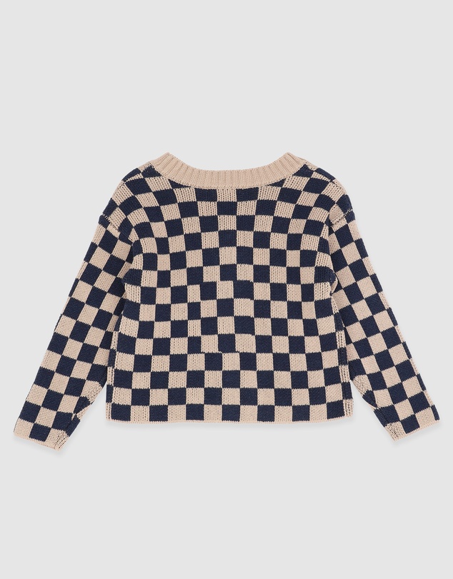 Fox & Finch - Wild Side Check Knitted Cardigan 3-7 Yrs