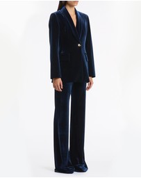 Carla Zampatti - Navy Velvet Bootleg Pant