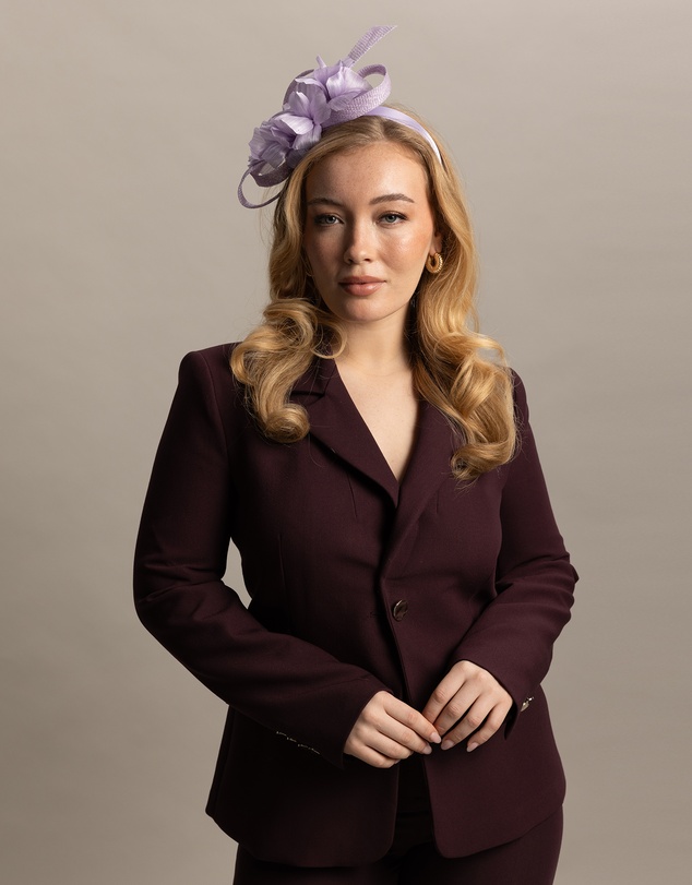 Morgan & Taylor - Wrenn Fascinator in Lilac Purple