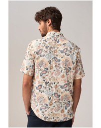 NEXT - Short Sleeve Textured Floral Printed 100% Cotton Shirt