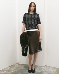 M.N.G - Short-Sleeved Argyle Sweater