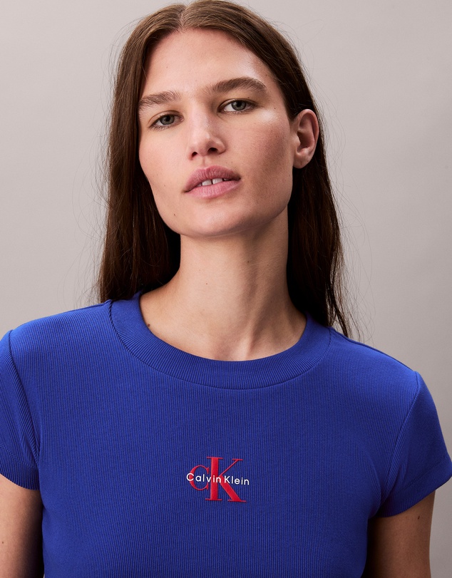 Calvin Klein Jeans - Monogram Logo Ribbed Baby Tee