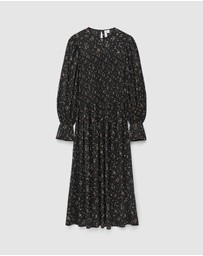 & Other Stories - Smocked Balloon-Sleeve Midi Dress