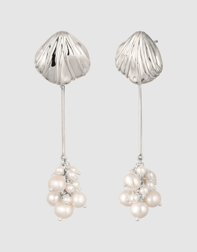 Haze & Glory - ICONIC EXCLUSIVE - Earrings Hanger Clam Of The Sea Pearl 925 Sterling Silver
