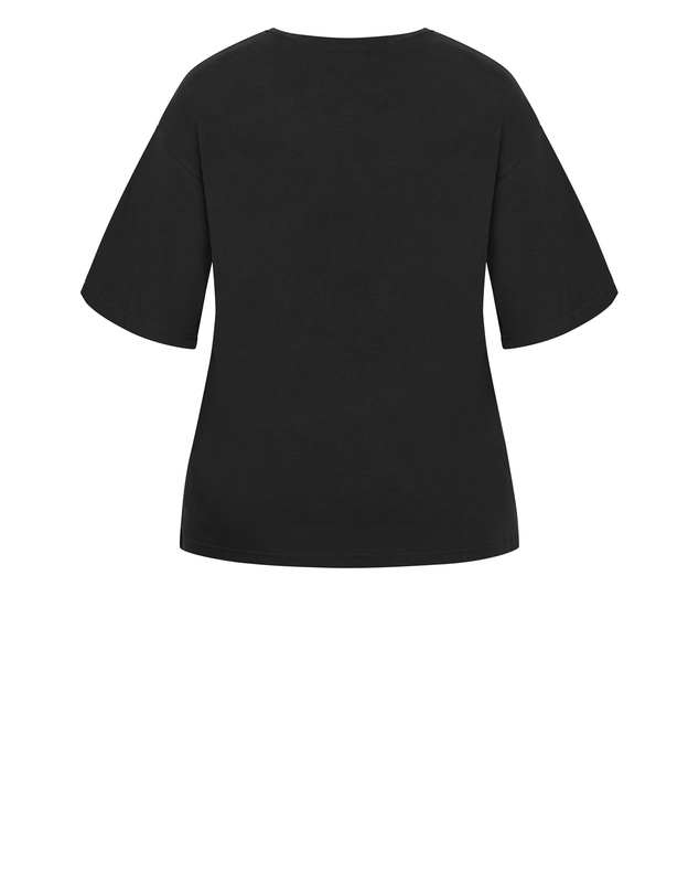 City Chic - Plus size Laid Back Cali Tee - black
