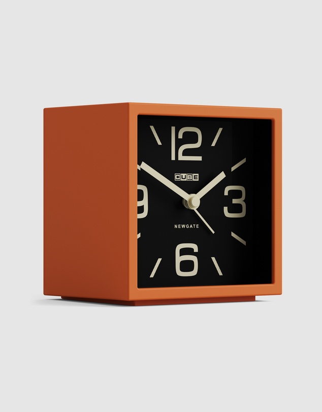 Newgate - Newgate Cube Mantel Clock-Pumpkin Orange