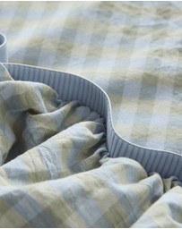 Sheet Society - Leo Washed Cotton Gingham Cot Fitted Sheet