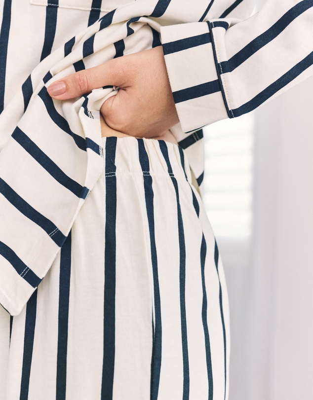 Chelsea Peers - Organic Cotton Stripe Long Pyjama Set