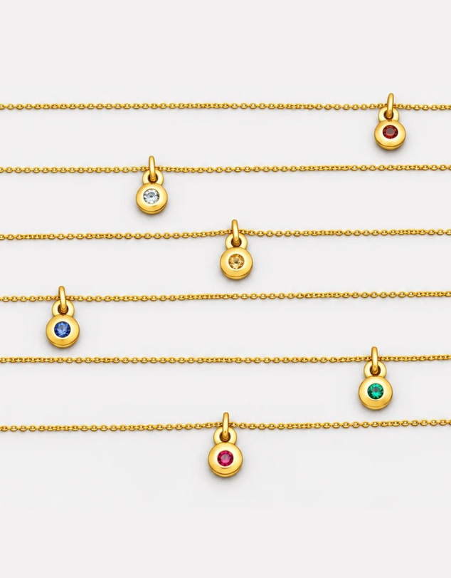 Najo - July Gold & Ruby Birthstone Necklace
