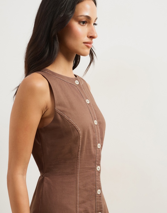 Atmos&Here - Cara Contrast Bind Midi Dress