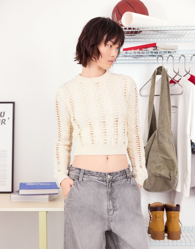 Bershka - Cable-knit Sweater