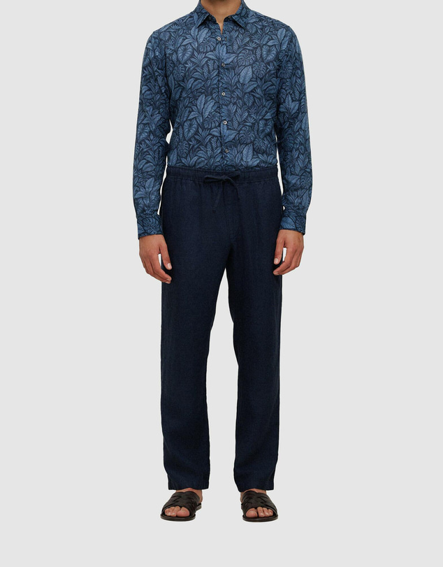 Trenery - Yarn Dyed Linen Relaxed Drawcord Pant