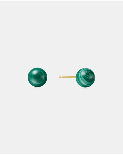 Ania Haie - Ania Haie Gold Malachite Sphere Stud Earrings