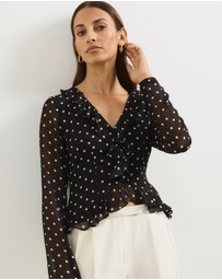 Atmos&Here - Quinn Ruffle Polka Dot Blouse