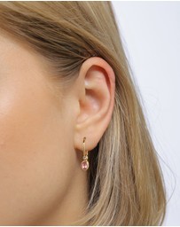 Elli Jewelry - Earrings Hoops Crystal Oval 925 Sterling Silver Gold-Plated