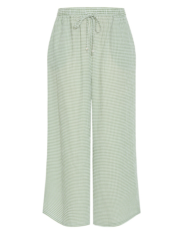 City Chic - Plus size Gingham Wide Leg Pant - soft sage