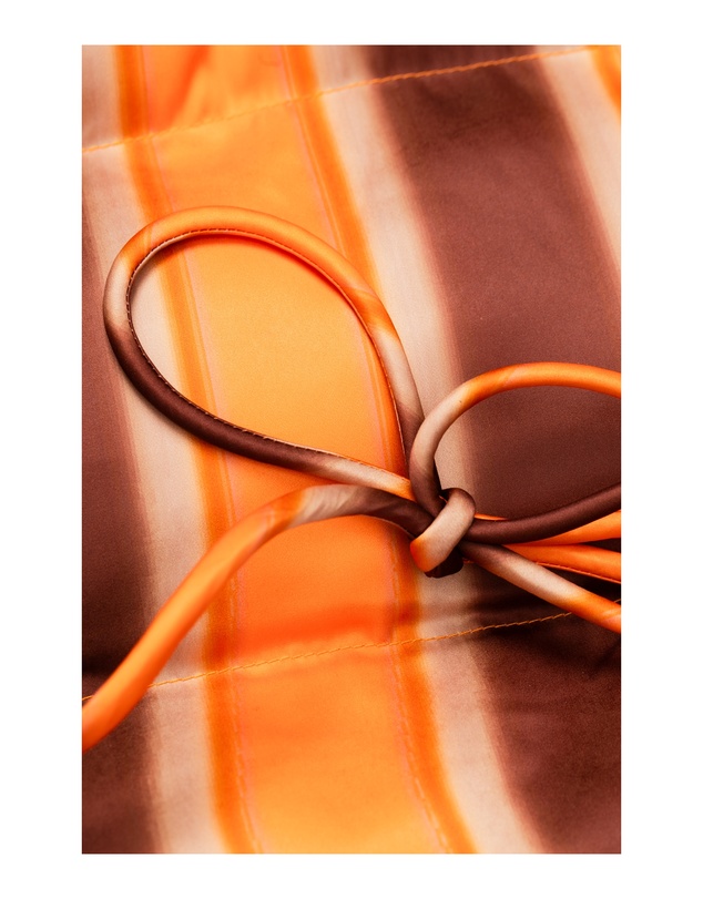 The Wolf Gang - Taja Puffer Jacket - Tangerine Stripe