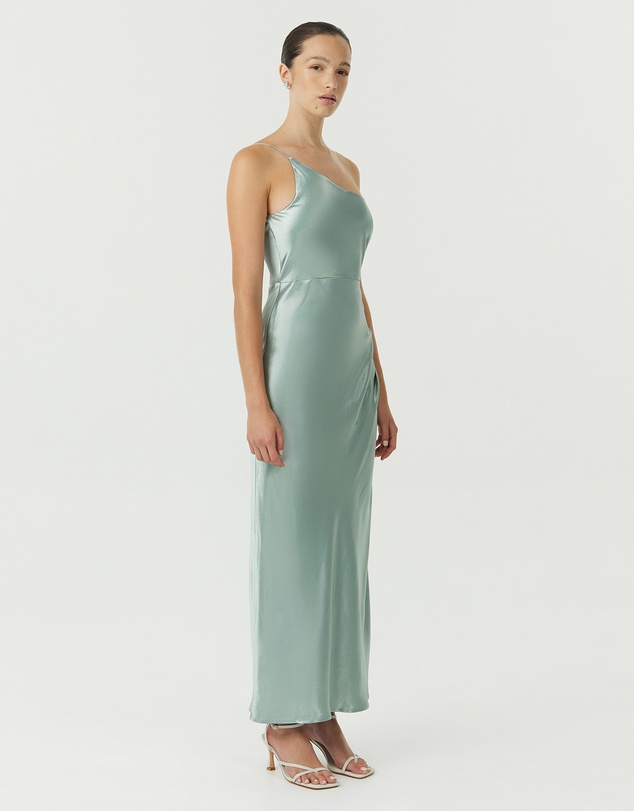 Third Form - Satin Gather One Shoulder Dress