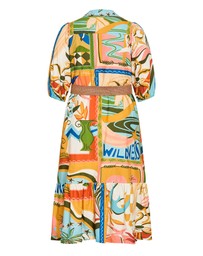 City Chic - Plus size Wild Soul Print Shirt Dress - peach