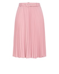 City Chic - Plus size Petra Pleat Midi Skirt - dusty rose