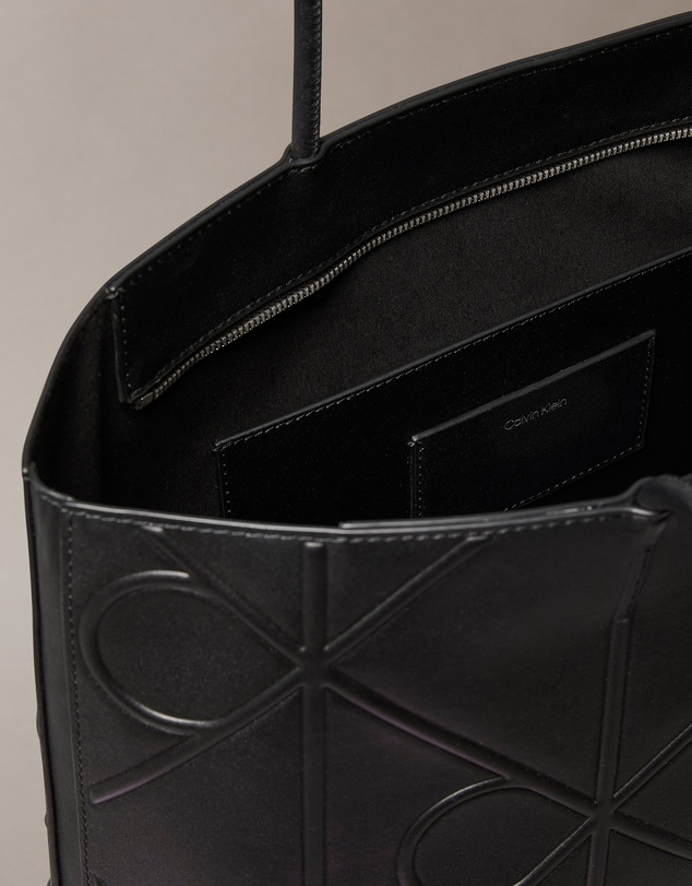 Calvin Klein - Embossed Allover Monogram Logo Tote Bag