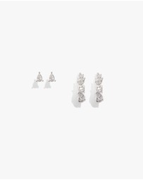 Country Road - Multi Stone Hoop Earring Pack Of 2