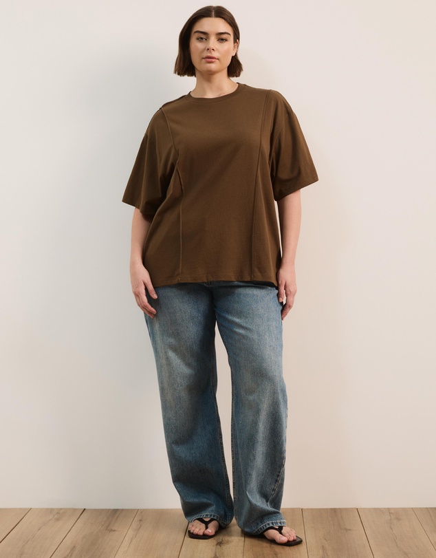 Atmos&Here Curvy - SS Cotton Boxy T-Shirt
