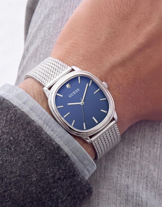 GUESS - GUESS Mens Silver-Tone Analogue Watch
