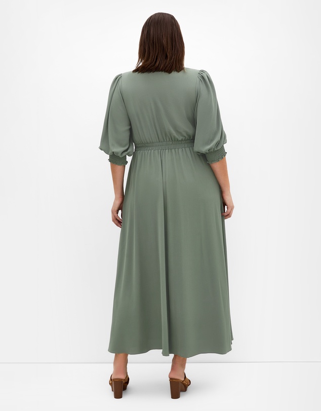 City Chic - Plus size Jolene V Neck Maxi Dress - khaki