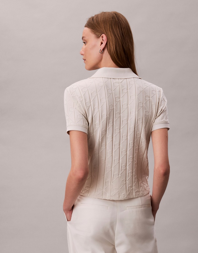 Calvin Klein Jeans - Allover Monogram Logo Jacquard Polo Top