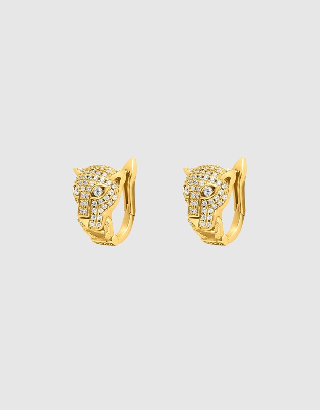 Nialaya Jewellery - Women's Panther Huggie Earrings