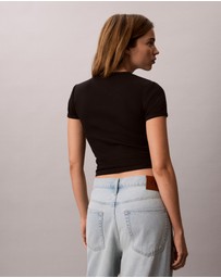 Calvin Klein Jeans - Contour Rib Logo Cropped Tee