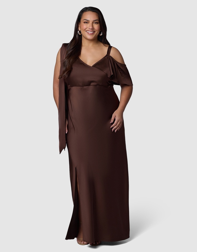Pink Dusk by Curve Project - Tap In Satin Maxi Dress