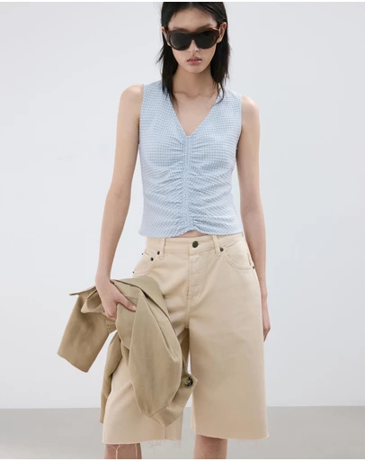 M.N.G - Ruched Fitted Top