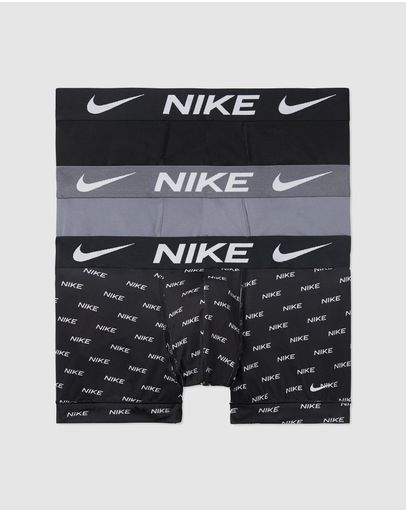 Nike Logo Print, Cool Grey & Black