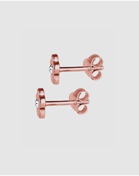 Elli Jewelry - Earrings Kids Flower Crystals 925 Sterling Silver Rose Gold-Plated
