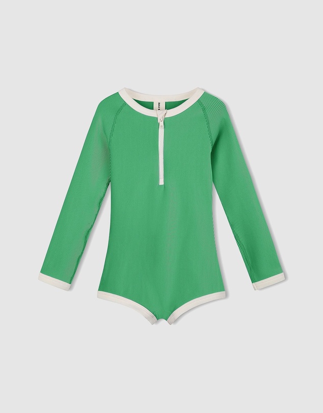 Zulu & Zephyr Mini - Mini Stripe Rib Rashie Onesie - Kids