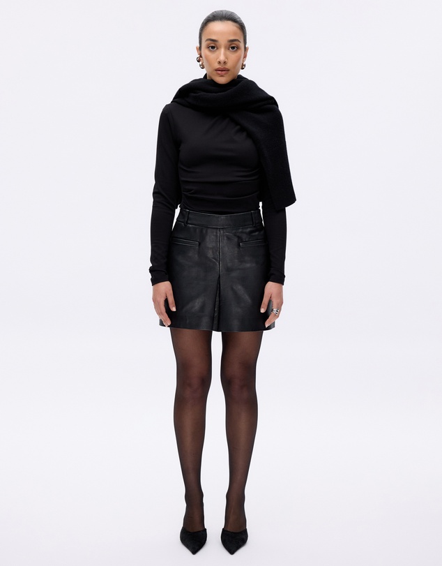 Minima Esenciales - Lila Leather Mini Skirt