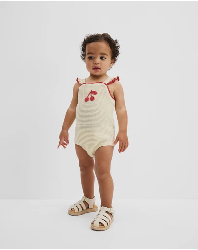Country Road - Cherry Knit Romper