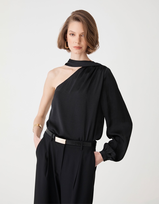 Forcast - Opal One Shoulder Scarf Top