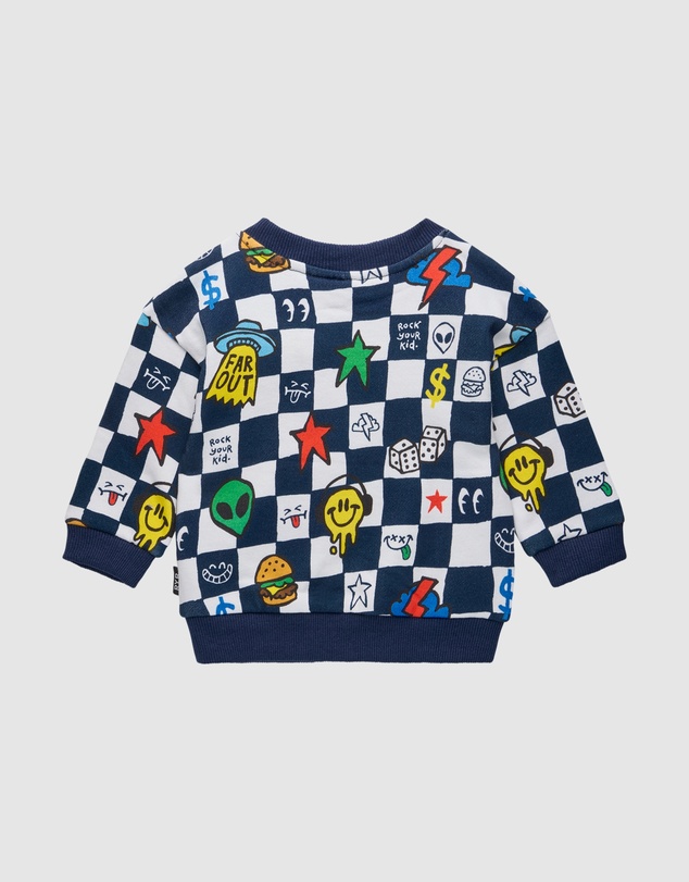 Rock Your Baby - Far Out Check Baby Alexander Sweater