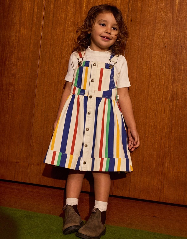 Goldie + Ace - 90s Bold Stripe Heidi Denim Dress - Babies-Kids