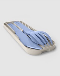 Monbento - Monbento Mb Pocket Plastic Cutlery Set - Colour Blue Infinity