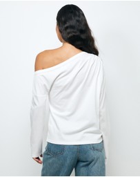 AERE - Caia Off Shoulder Long Sleeve T-Shirt
